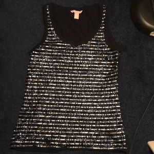 Banana republic navy blue sequin tank